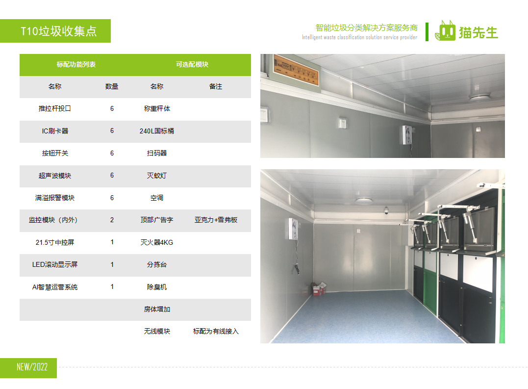 貓先生智能垃圾分類房，定時定點垃圾收集站 ，垃圾房功能配置